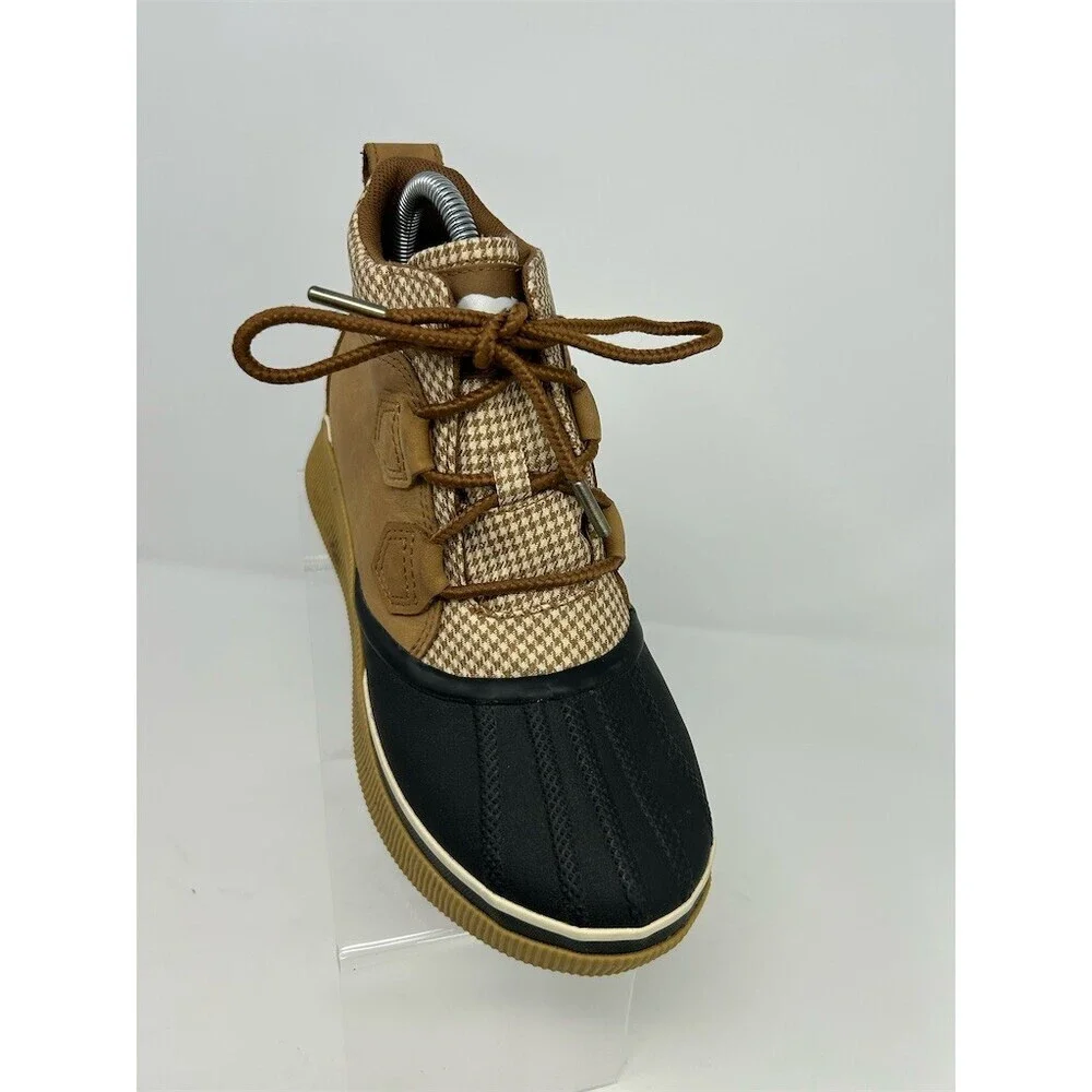 SOREL Out N About IV Classic Duck Boots Womens Tan/Black Houndstooth Size 8